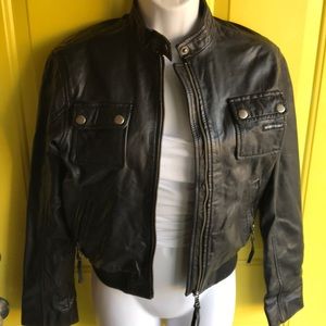 Black Leather Members Only jacket size XS